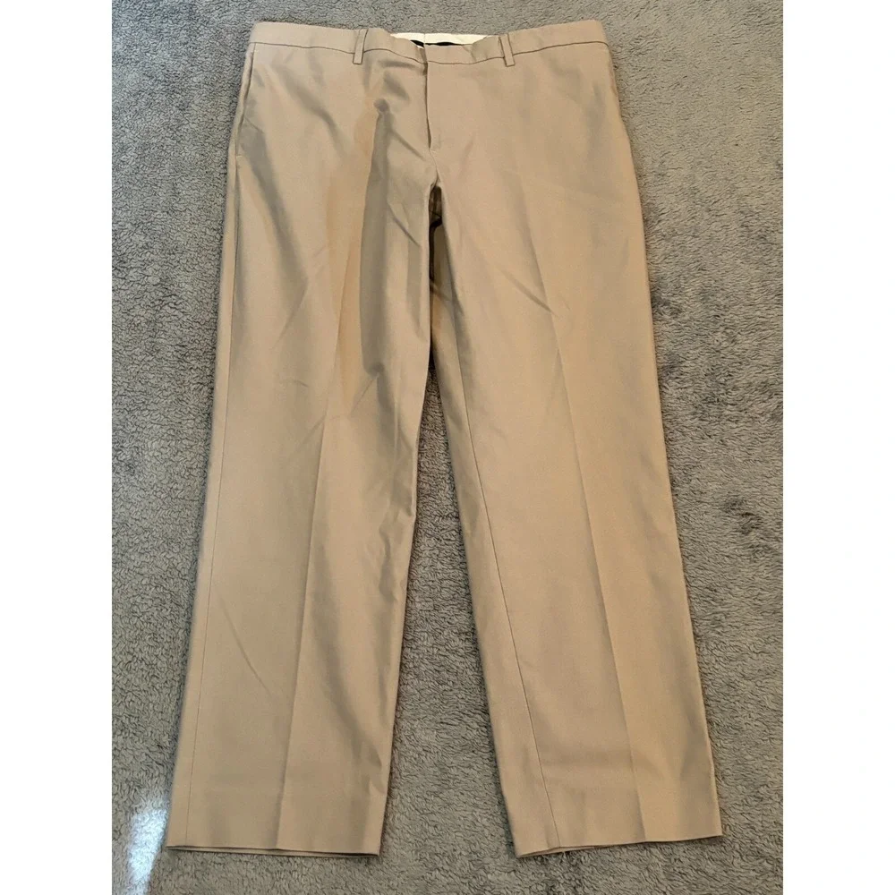 Banana Republic Pants Mens 36x30 (38x29) Flat Front Chino Slim Fit Tan Khaki